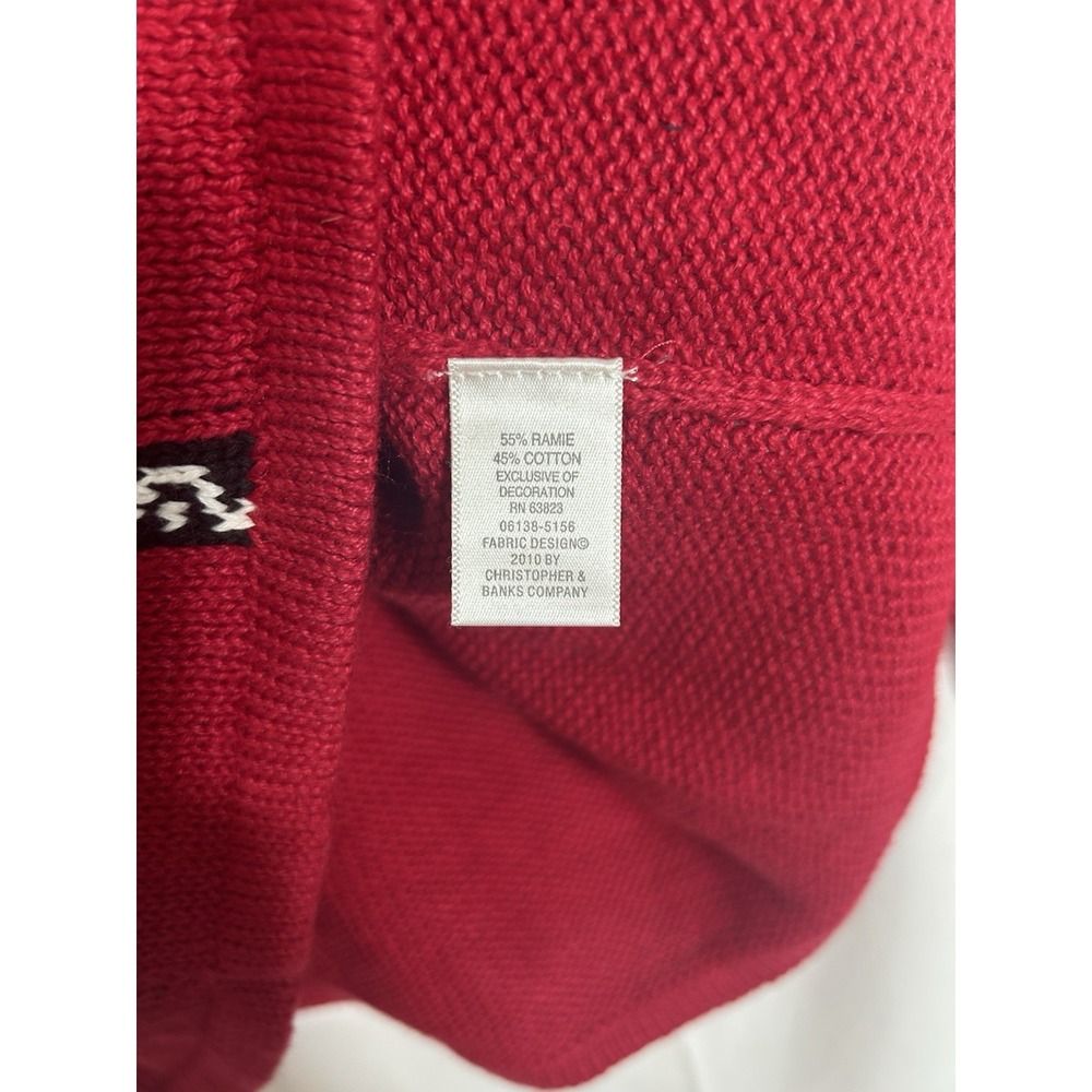 Vintage Womens Red Houndstooth Scottish Terrier Dog Christmas‎ Sweater Size S - Picture 10 of 13